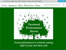 Tablet Screenshot of fanwoodperformanceseries.org